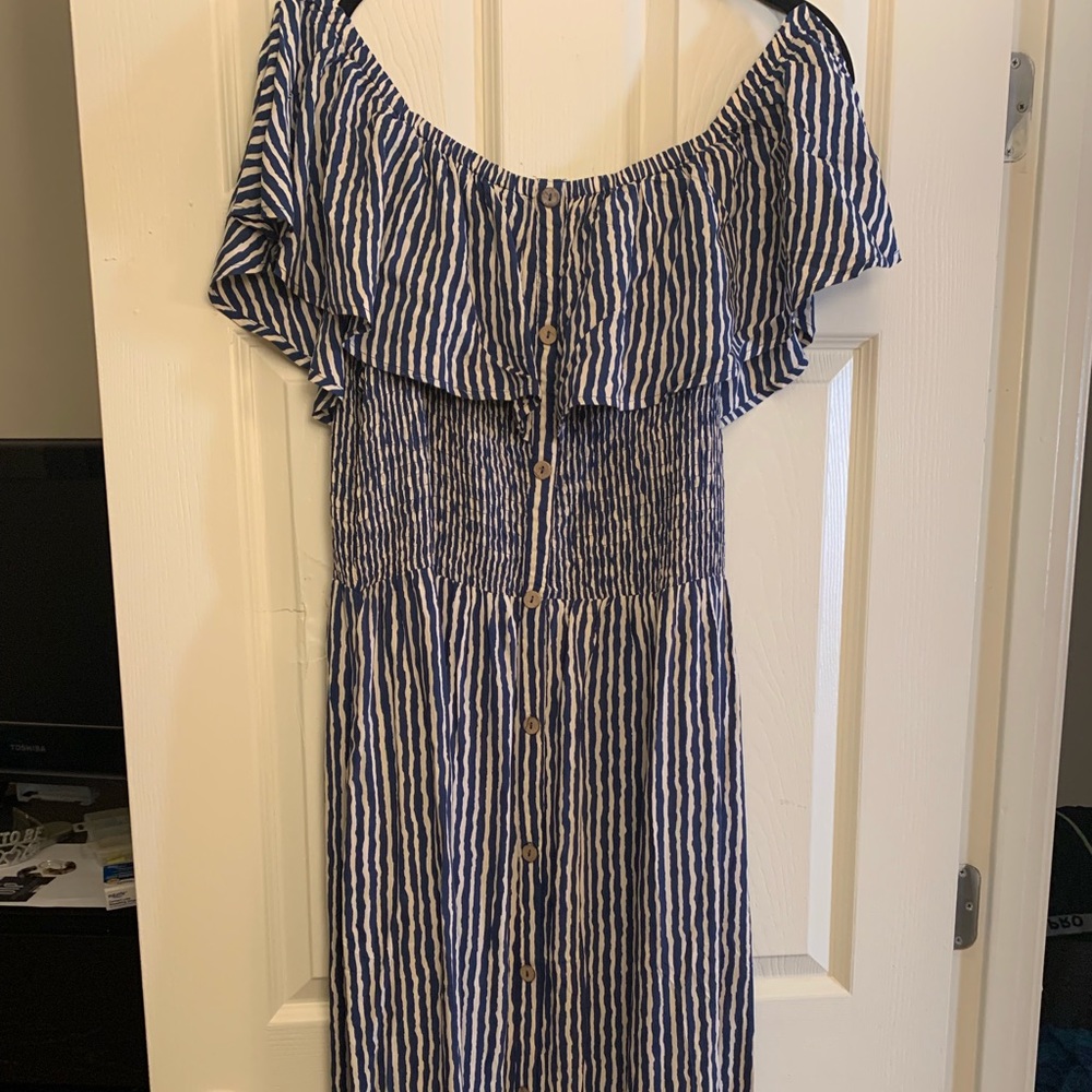 Off the shoulder stripe dress